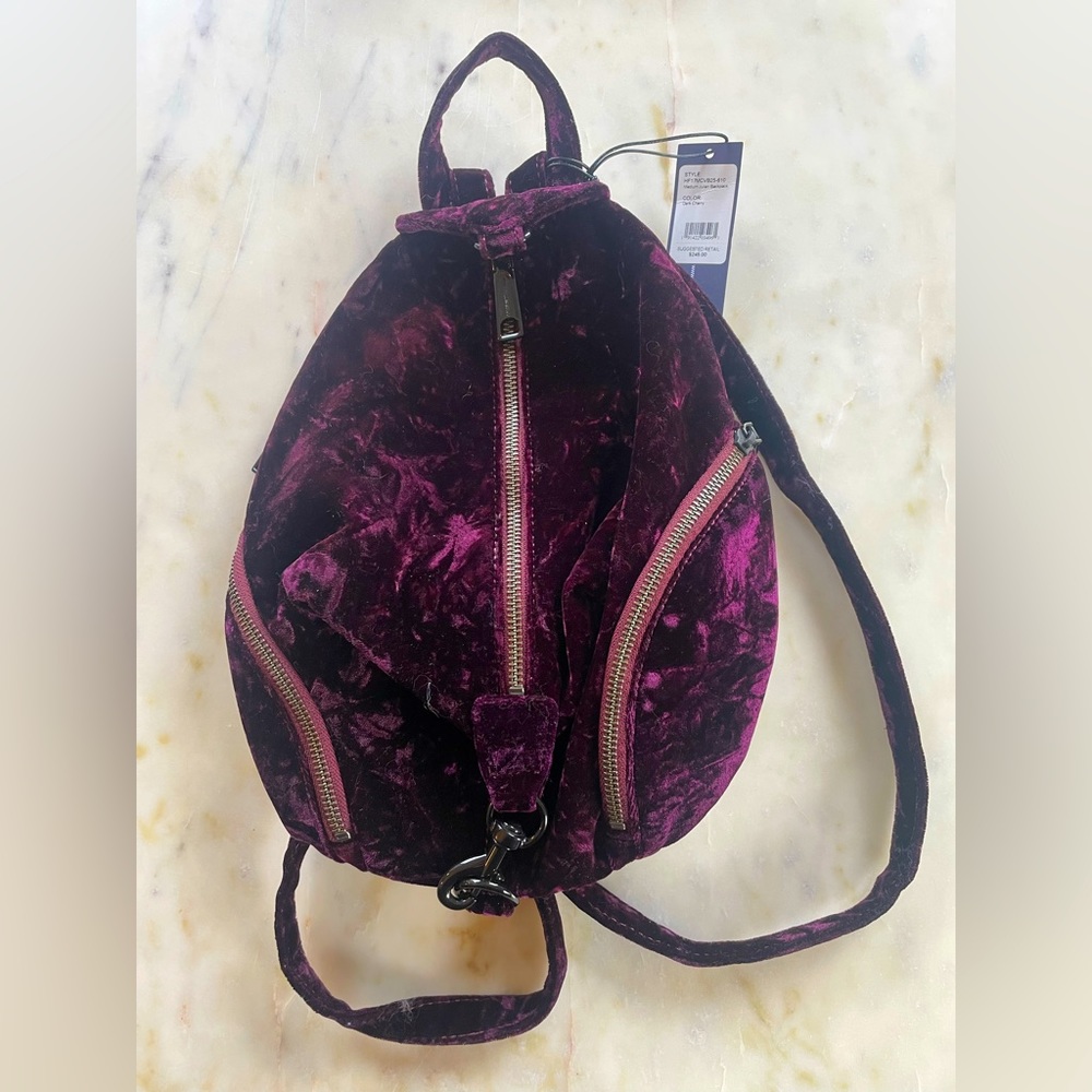 Rebecca Minkoff Purple Velvet Backpack - broken clasp